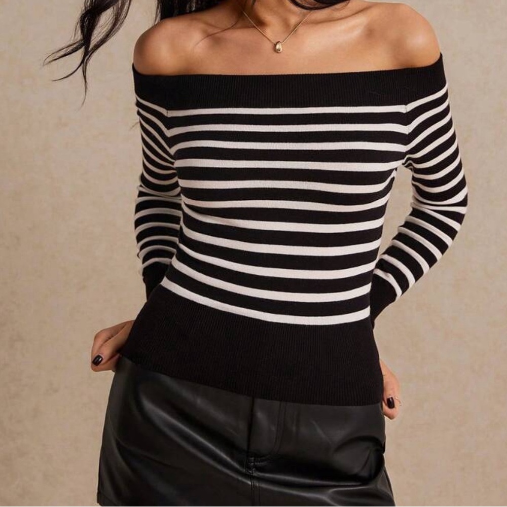 Striped Sweater - Black and White